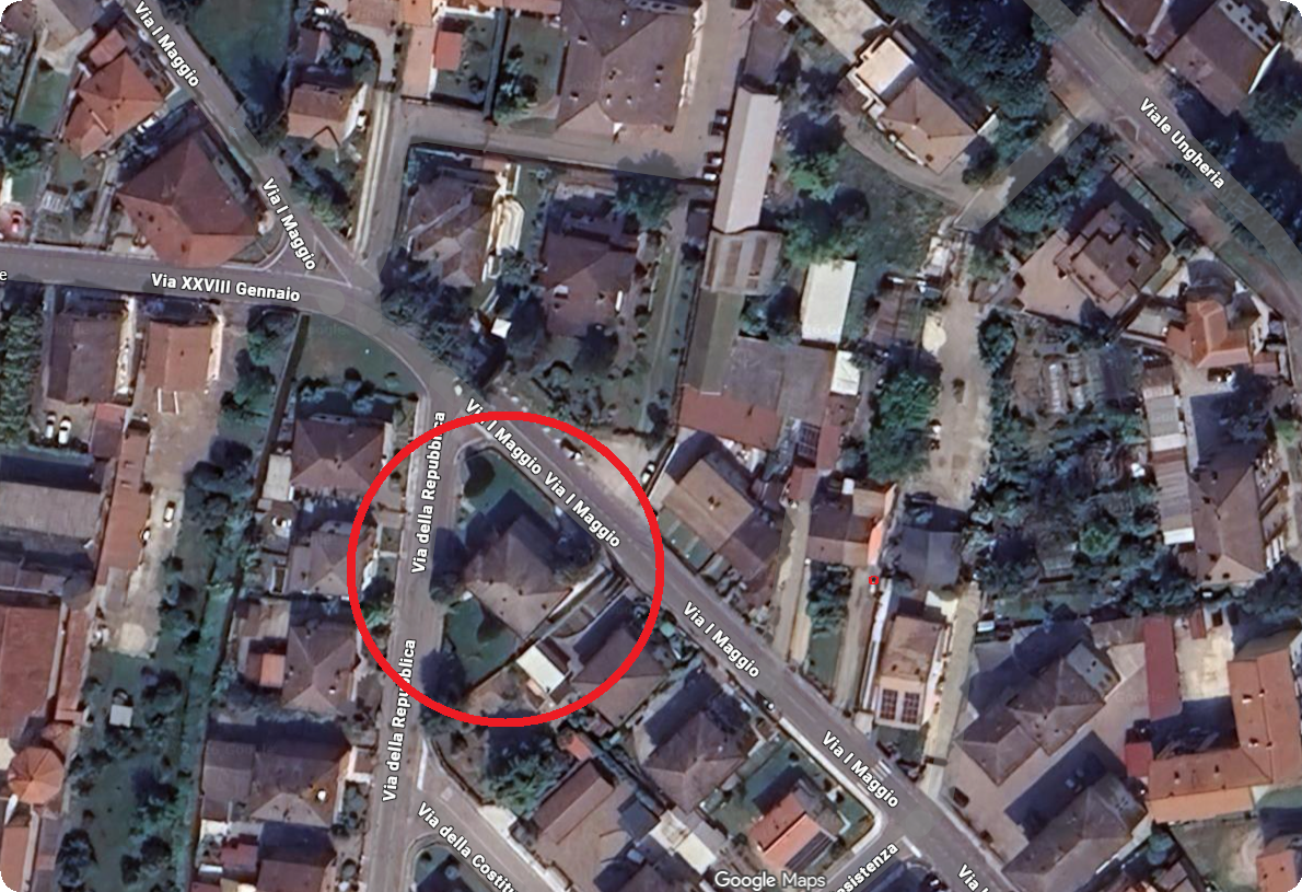 Posizione dell'edificio nel centro di Isola della Scala